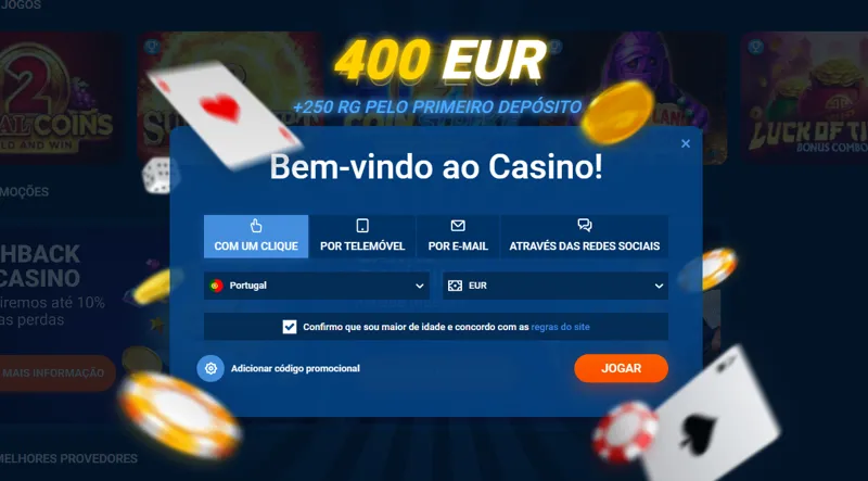 Login e Registo no Cassino Português Mostbet