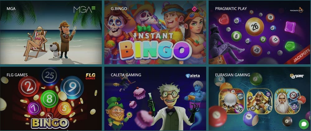 Sección de juegos de bingo en 22bet Casino