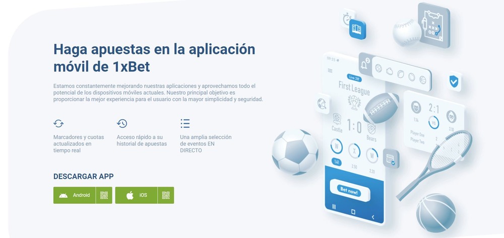 Información para descargar la aplicación 1xbet