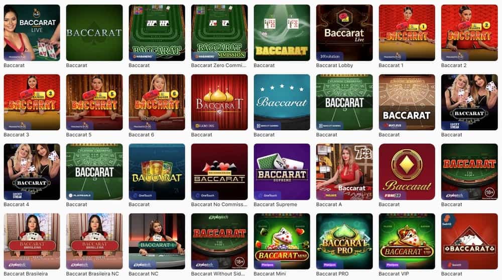 Amplia selección de juegos de bacará en Ice Casino