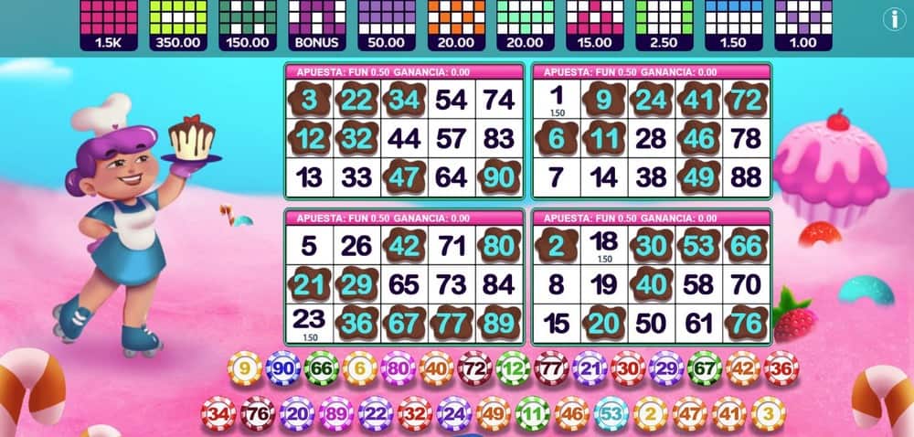 Selección de números en el bingo virtual