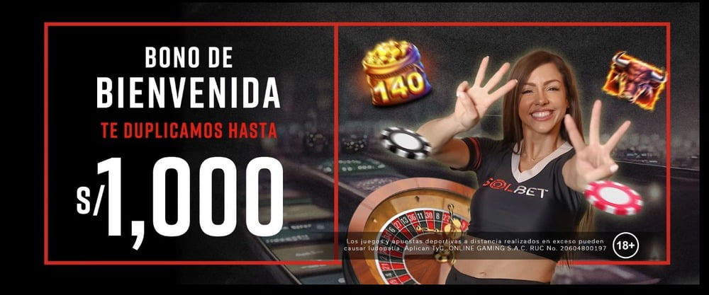 Bono de bienvenida para juegos de casino en Solbet