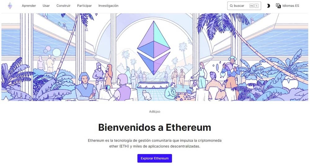 Página principal de Ethereum 