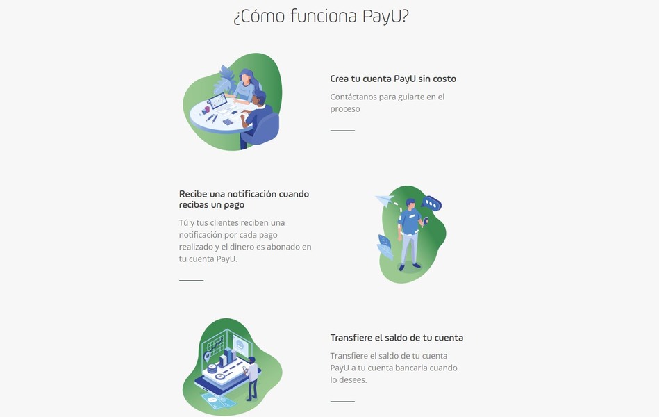 Información sobre el trabajo PayU de la página web oficial