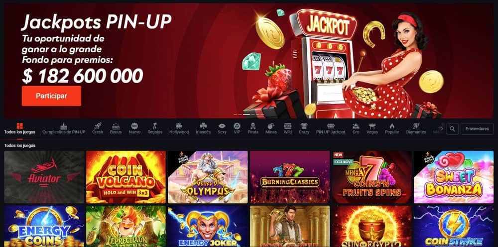 Banner con información sobre el bote en Pin Up Casino