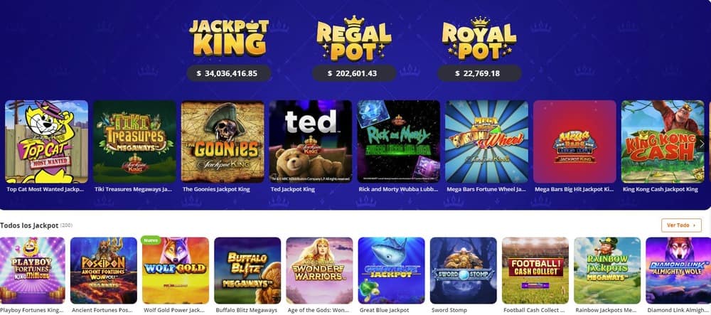 Juegos con bote en el sitio web de Betsson