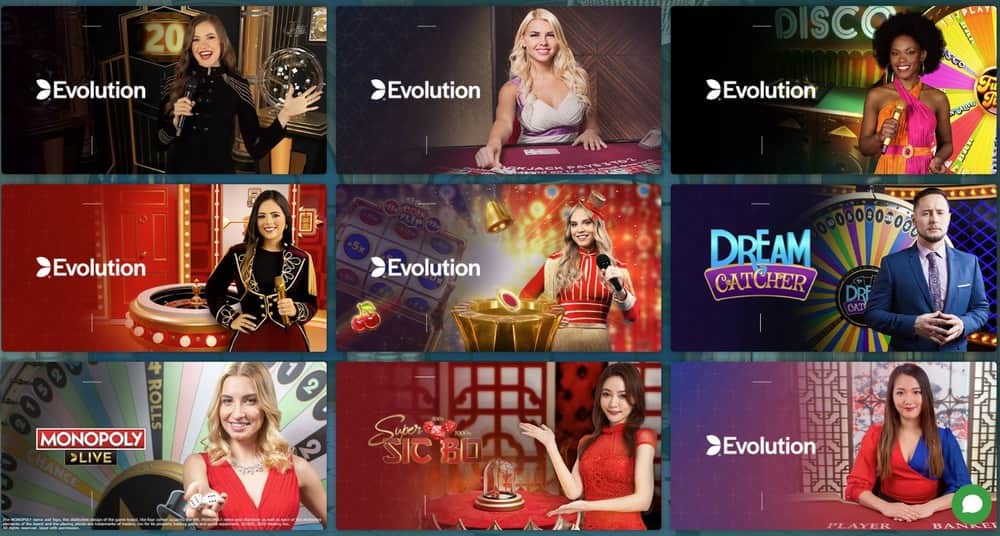 Juegos de Evolution en 22bet Casino