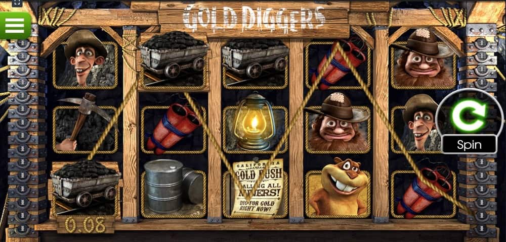 Jugabilidad de la tragamonedas Gold Digger