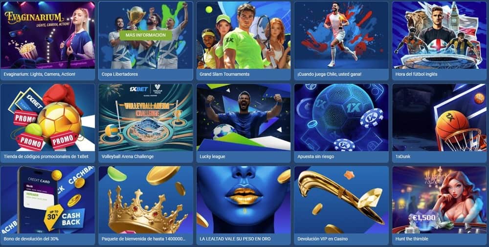 Sección de promociones de 1xbet