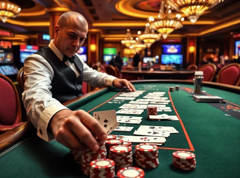 Un dealer en un casino