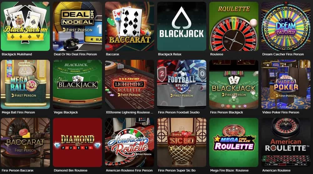 Una colección de juegos de mesa en Betsafe