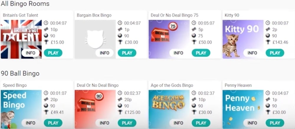 diferentes variantes del bingo